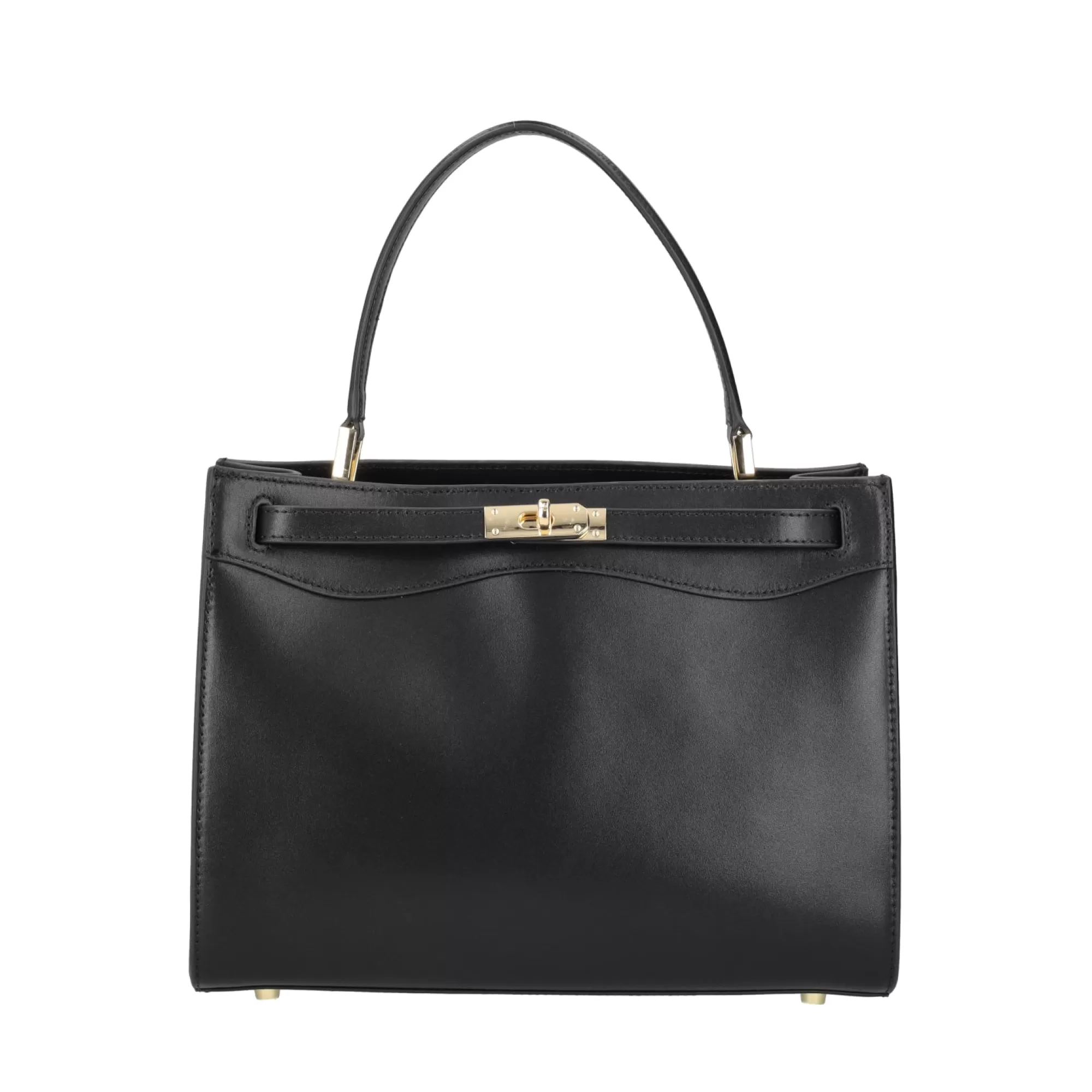 Borse A Mano*Tosca Blu Borsa A Mano "Caffe" Nera In 100% Pelle Liscia Nero