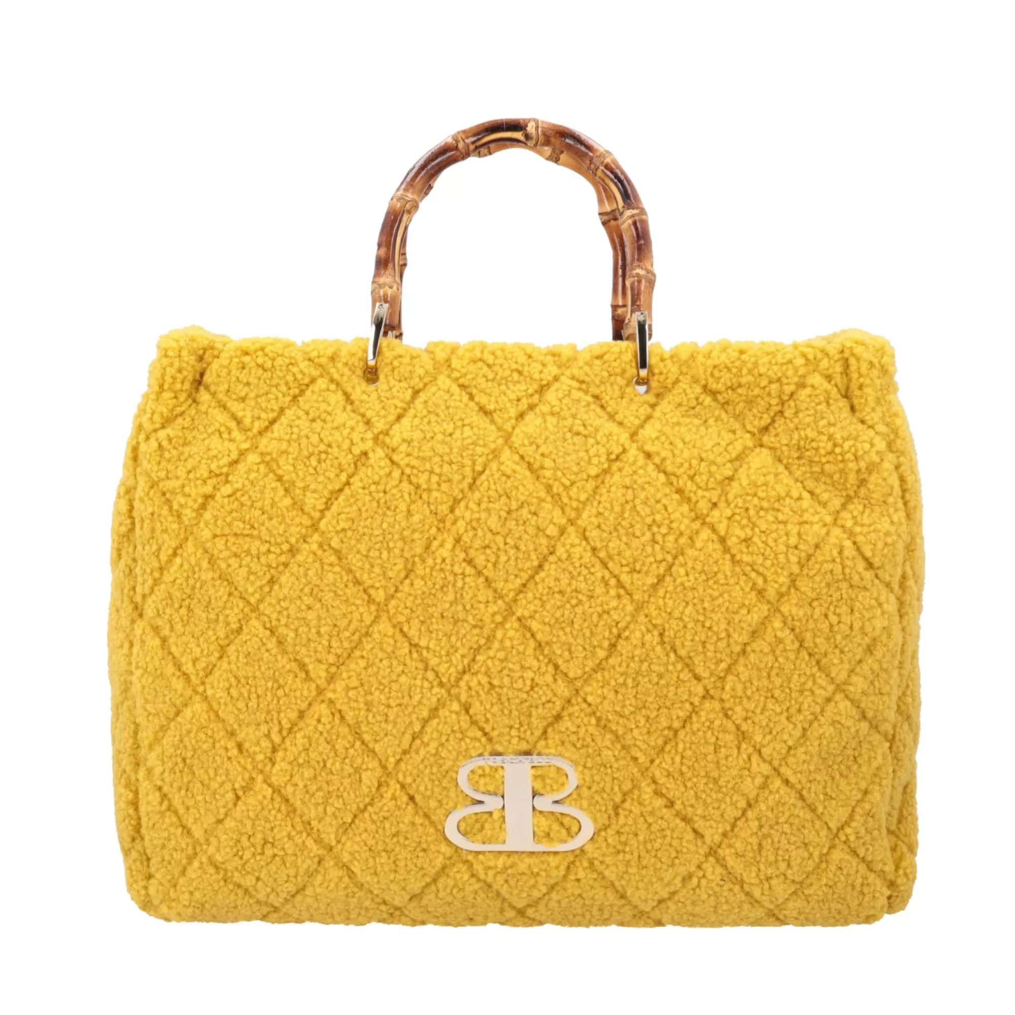 Borse A Mano*Tosca Blu Borsa A Mano "Cannella" Con Logo In Metallo Giallo