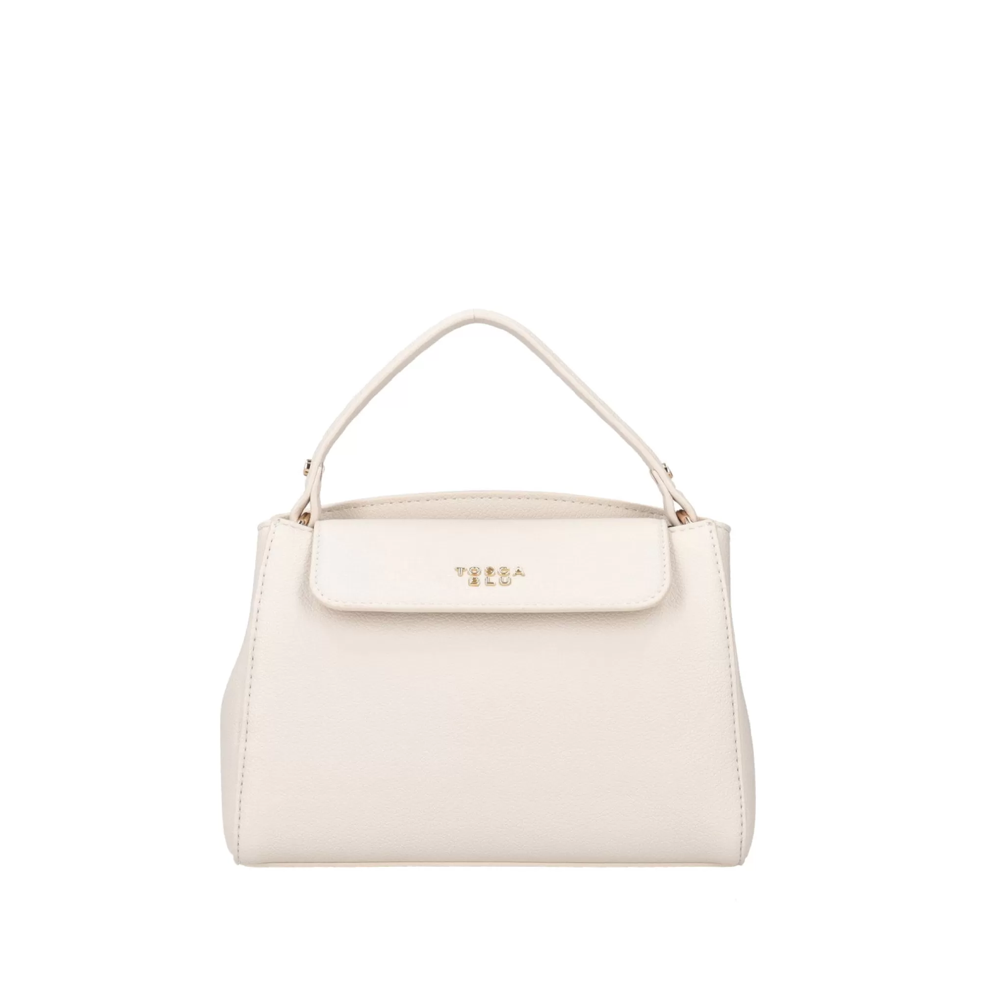 Borse A Mano*Tosca Blu Borsa A Mano "Shirley" Color Latte Con Pompon Bianco