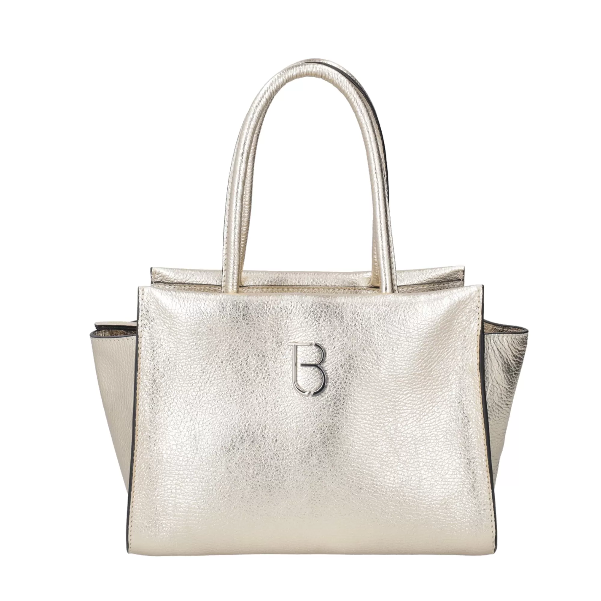 Borse A Mano*Tosca Blu Borsa A Mano "Strudel" In 100% Pelle Bottalata Color Oro