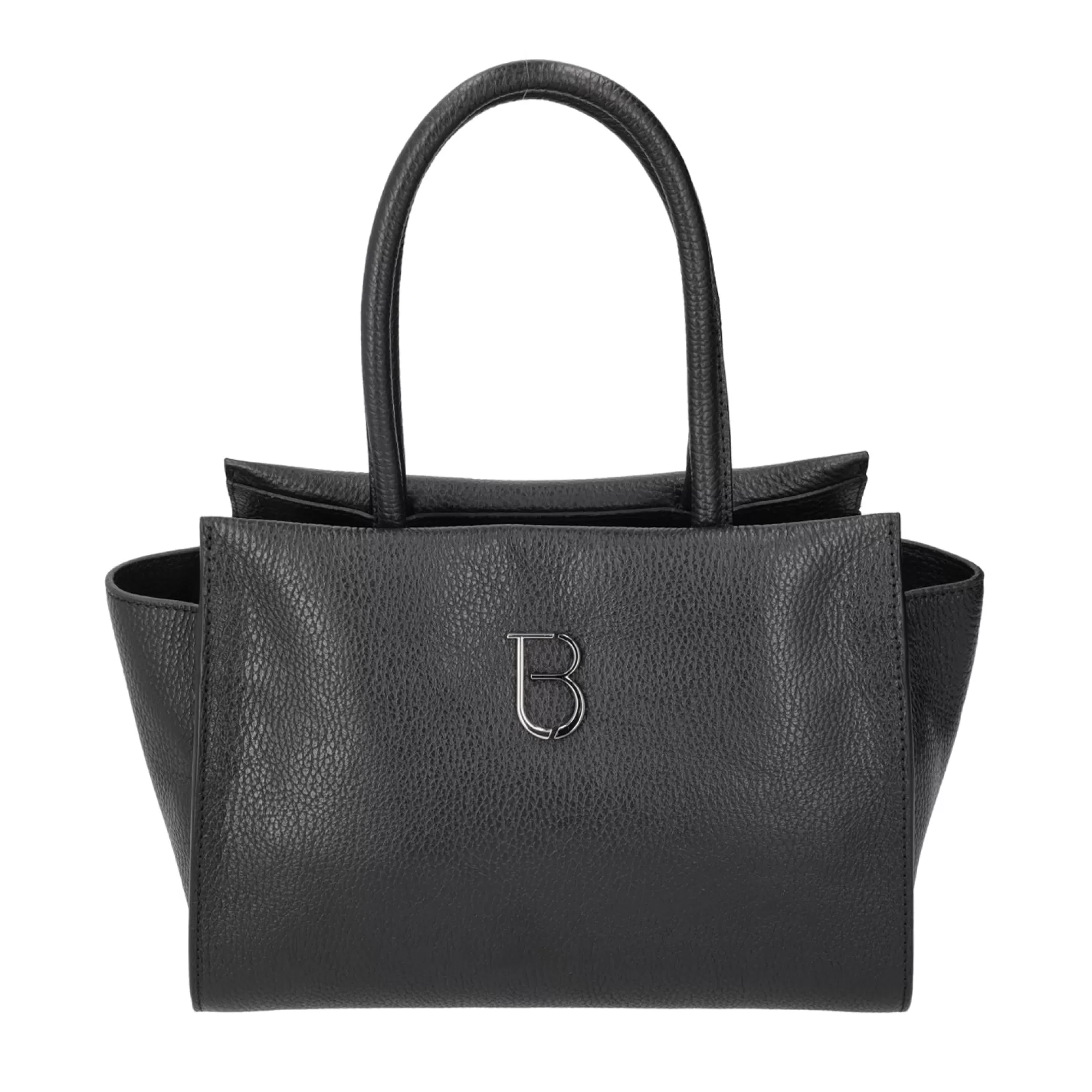 Borse A Mano*Tosca Blu Borsa A Mano "Strudel" Nera In 100% Pelle Bottalata Nero