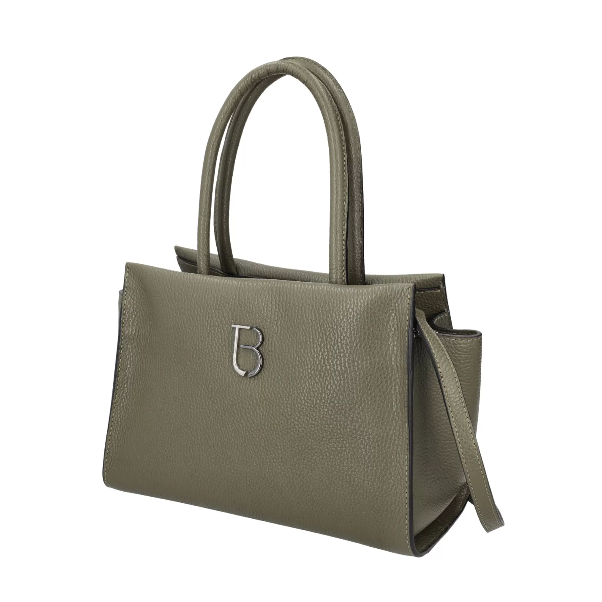 Borse A Mano*Tosca Blu Borsa A Mano "Strudel" Oliva In 100% Pelle Bottalata Verde