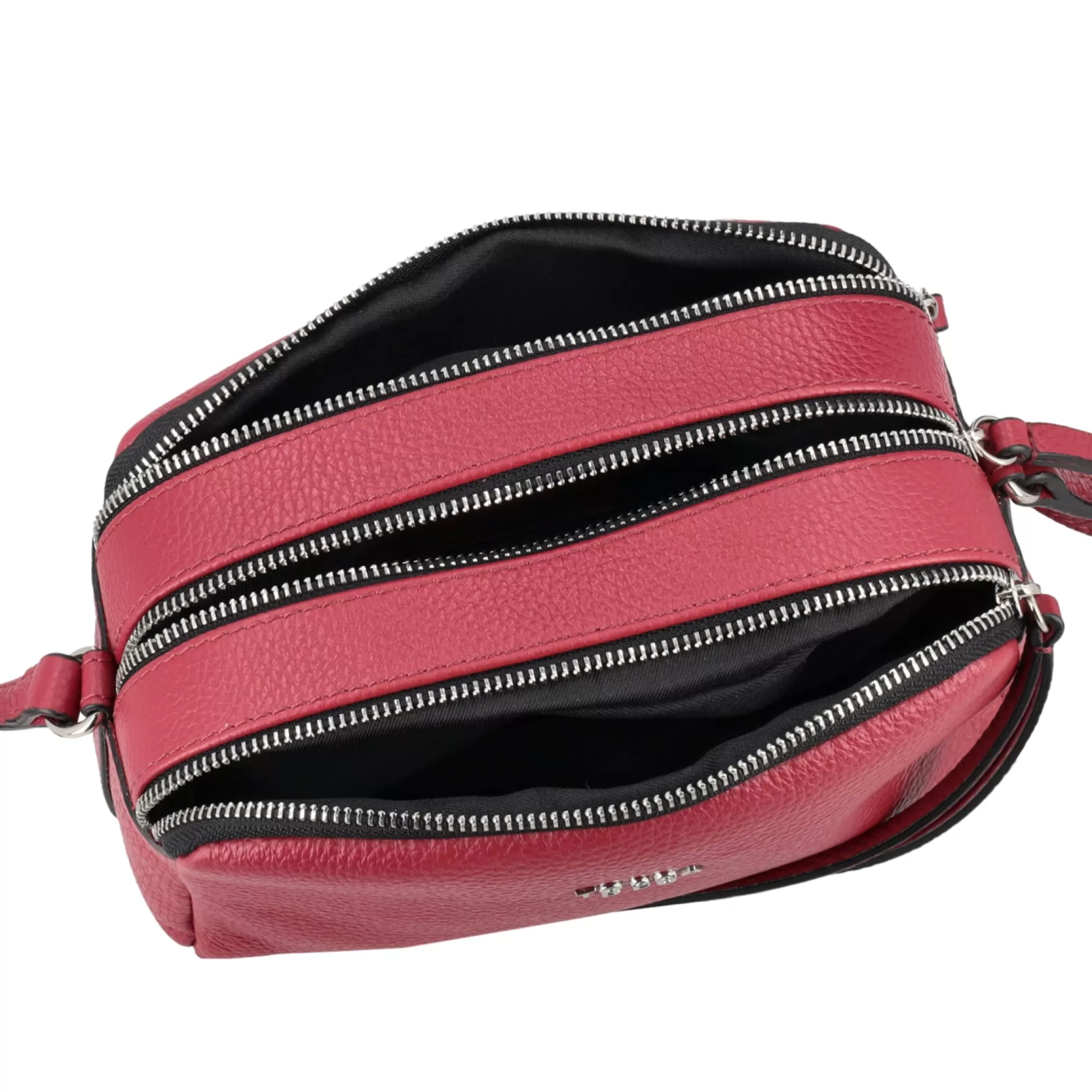 Borse A Tracolla*Tosca Blu Borsa A Tracolla "Zuppa Inglese" Scuro In 100% Pelle Bottalata Rosso