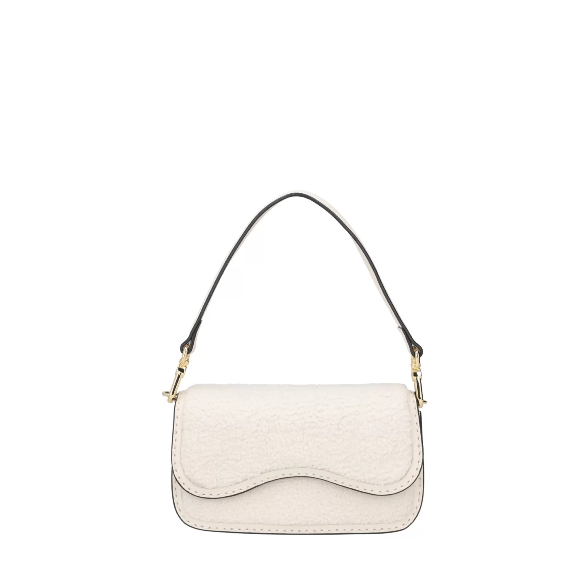 Borse A Tracolla*Tosca Blu Borsa Mini A Tracolla "Caffe" In Misto Pelle E Tessuto Effetto Pelliccia Naturale