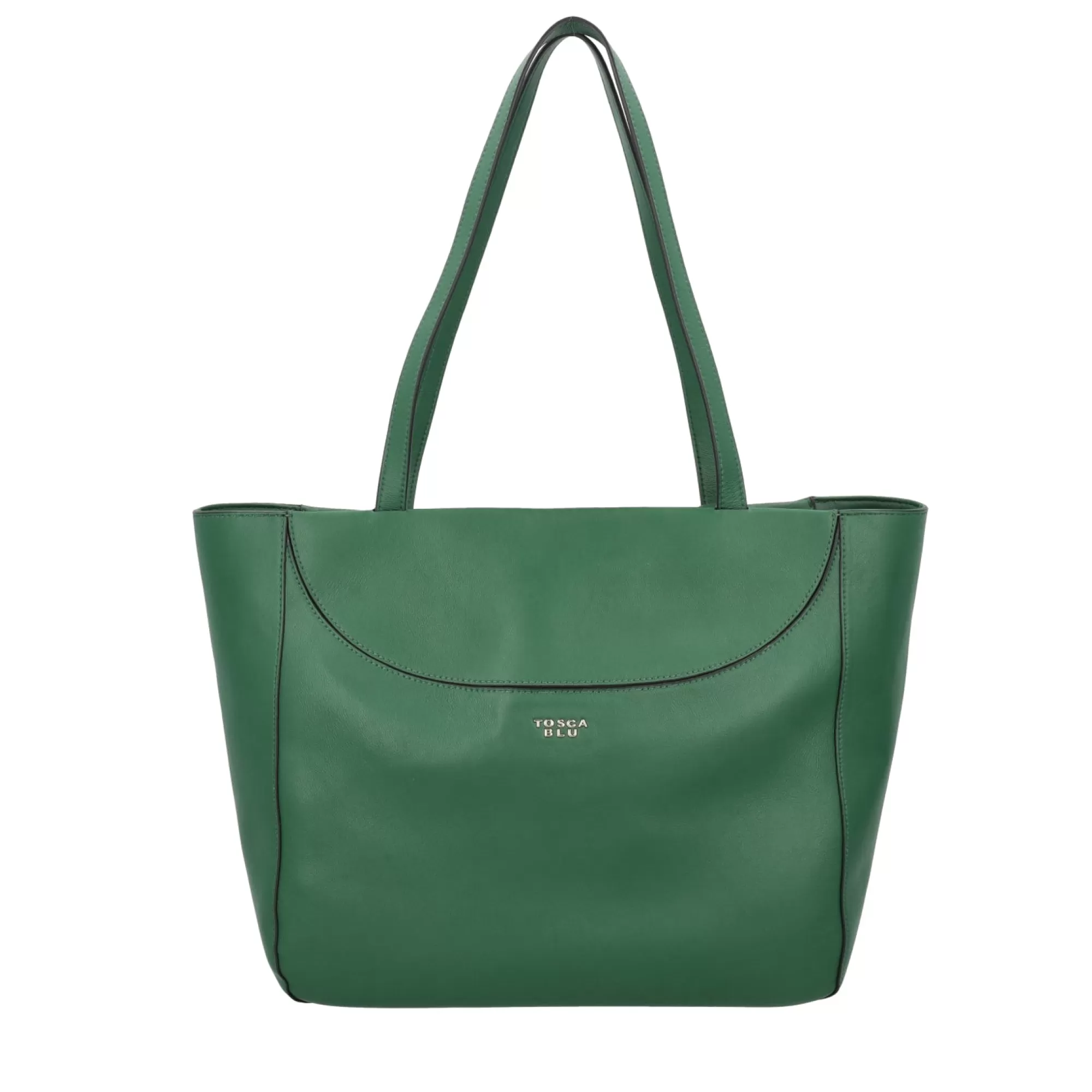 Shopping Bag*Tosca Blu Borsa Shopping "Crepes" In 100% Pelle Verde