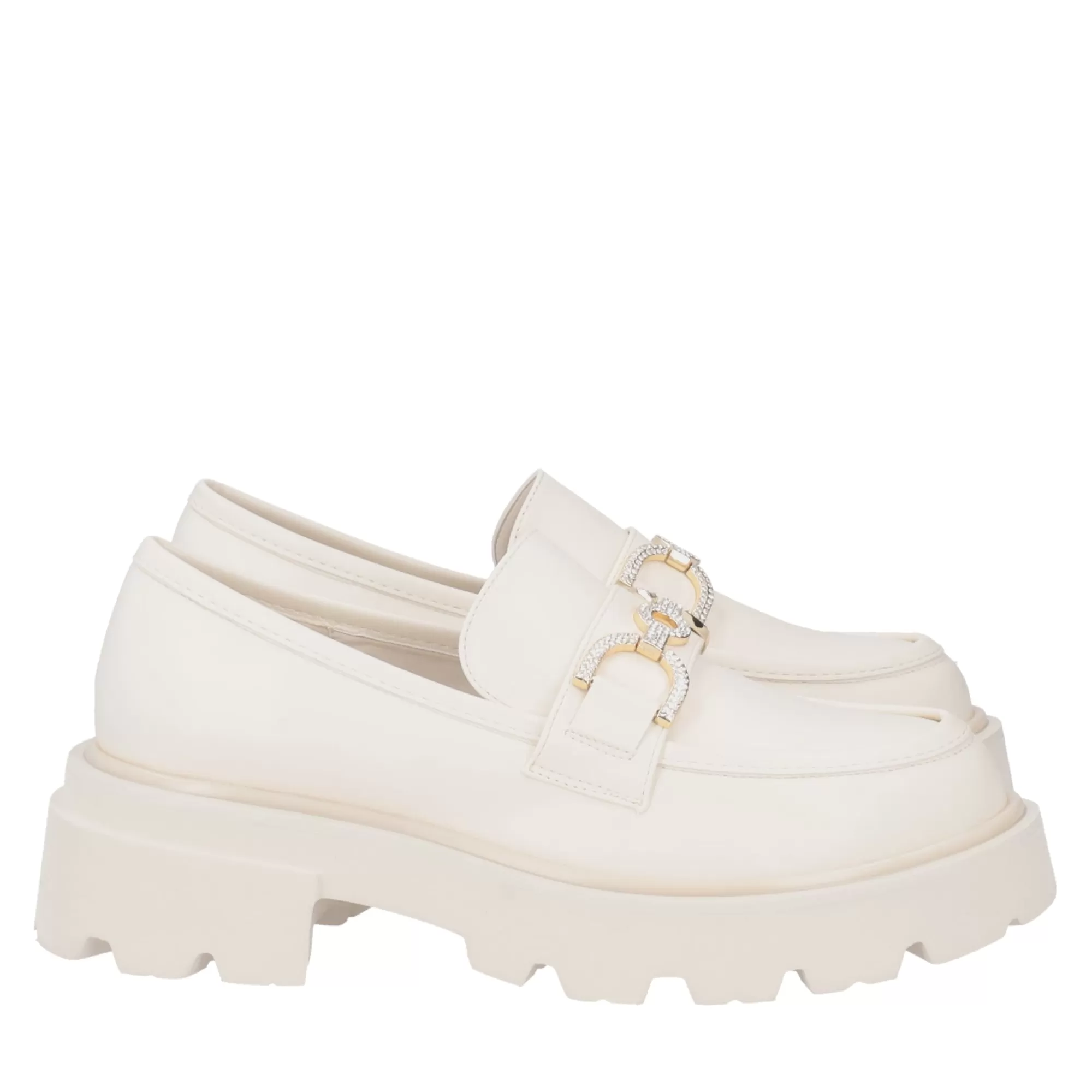 Mocassini*Tosca Blu Mocassino "Jennifer" Color Latte Con Suola A Carrarmato Bianco