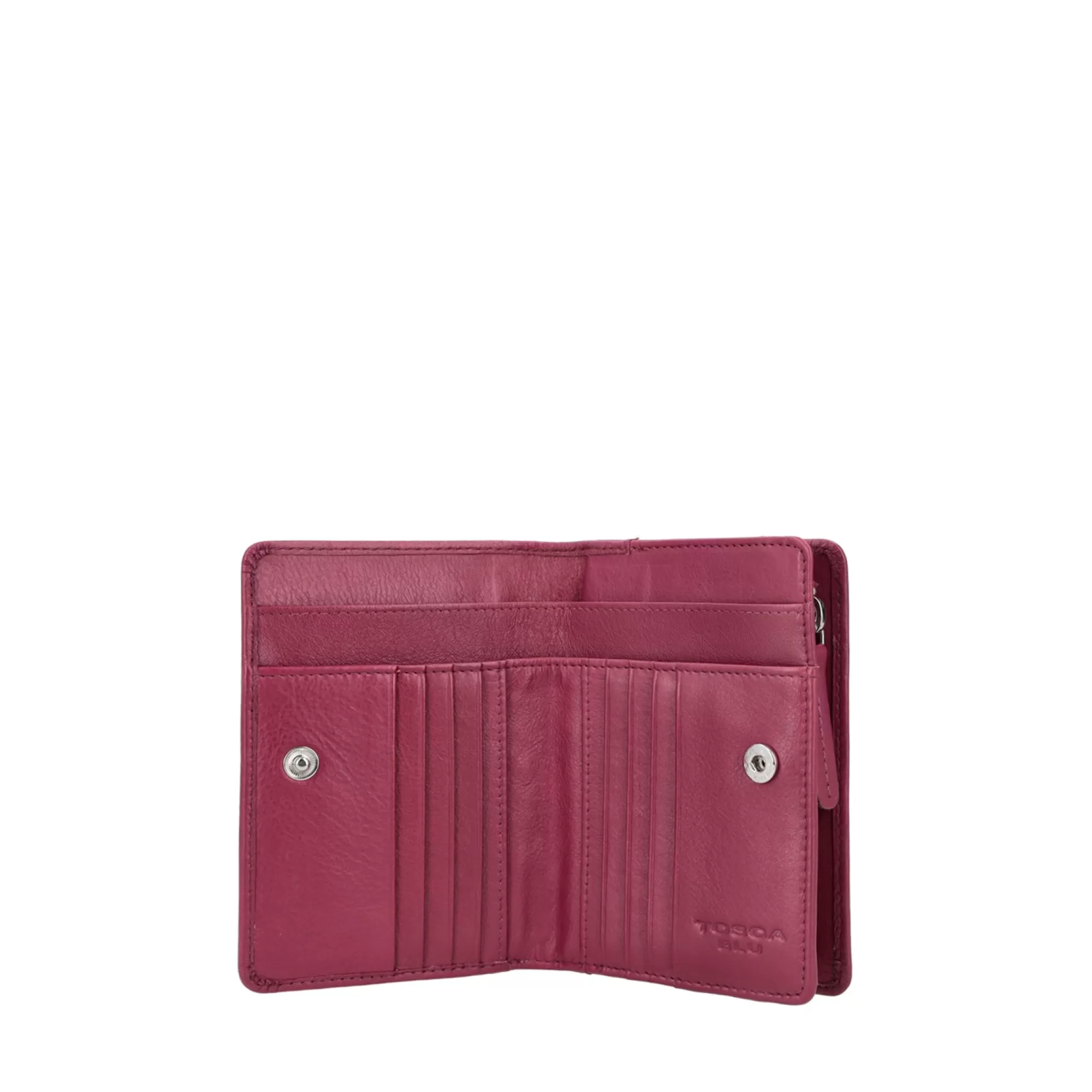 Portafogli E Portachiavi*Tosca Blu Portafoglio Medio "Basic Wallets" In Pelle Color Prugna Viola