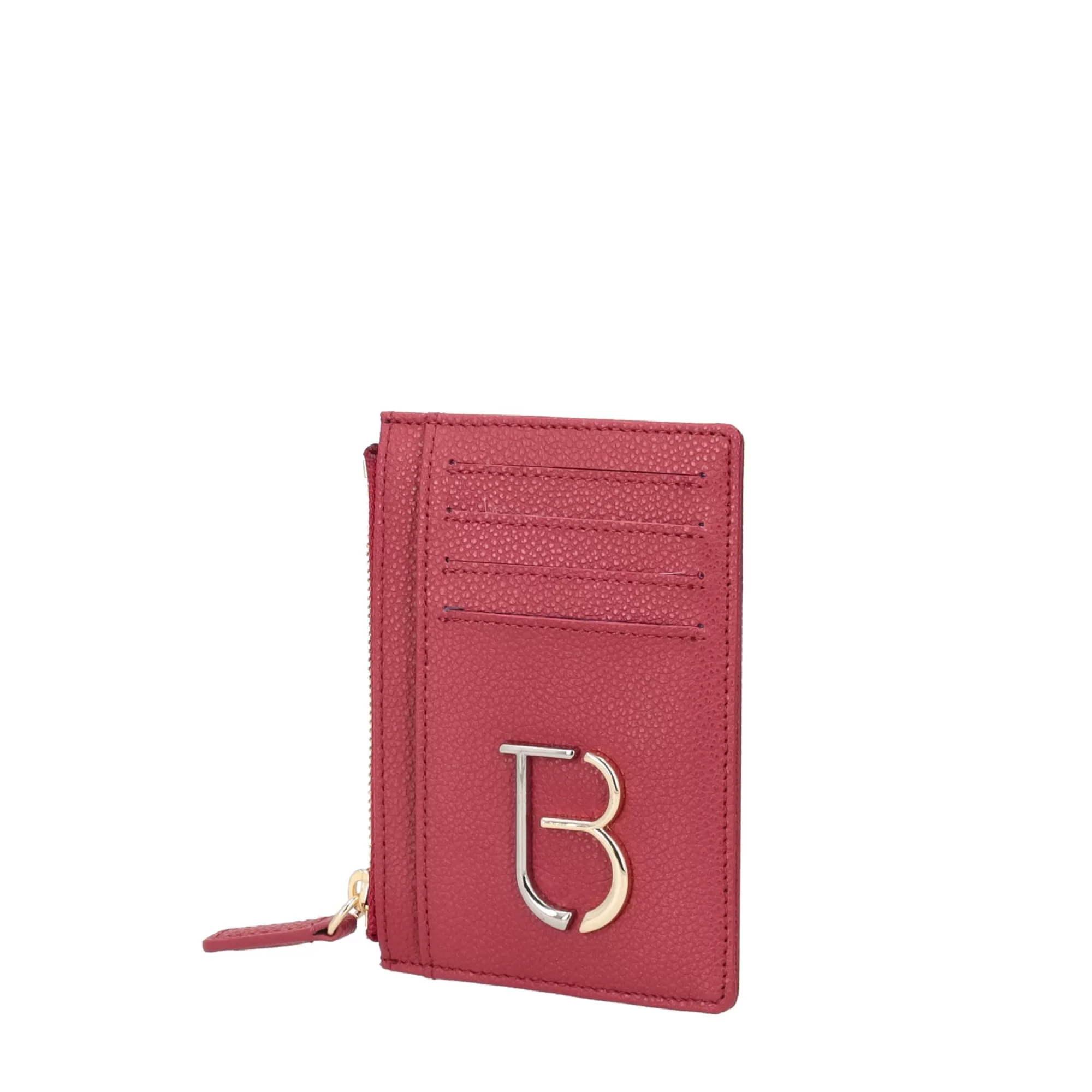 Portafogli E Portachiavi*Tosca Blu Portatessere "Tb Logo Wallets" Con Logo In Metallo Rosso