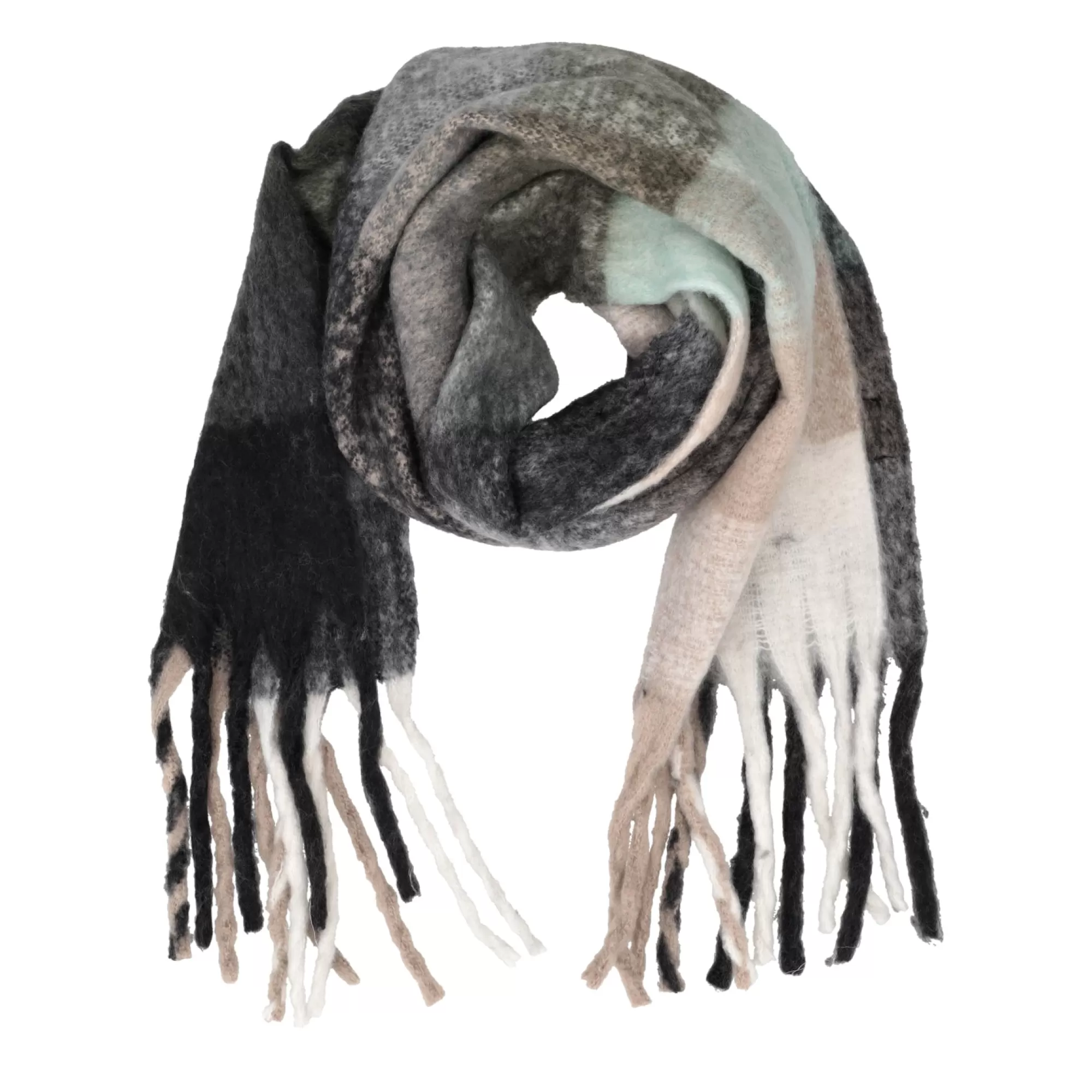 Foulard E Sciarpe*Tosca Blu Sciarpa "Mela" A Quadri Nera Nero