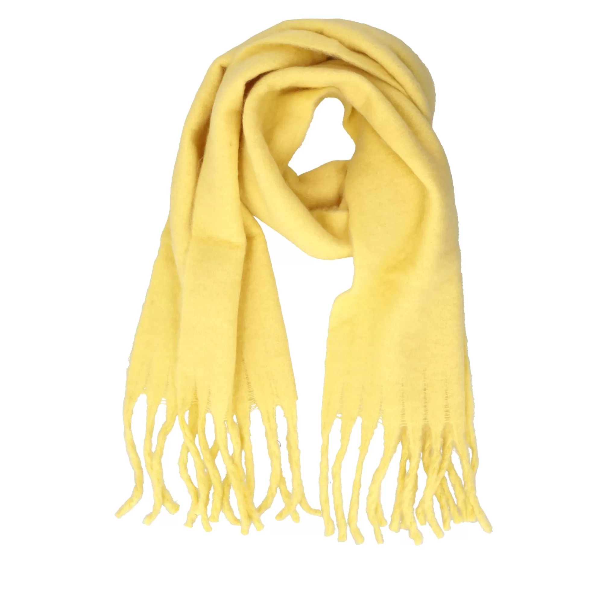 Foulard E Sciarpe*Tosca Blu Sciarpa "Pera" In Con Frange Giallo