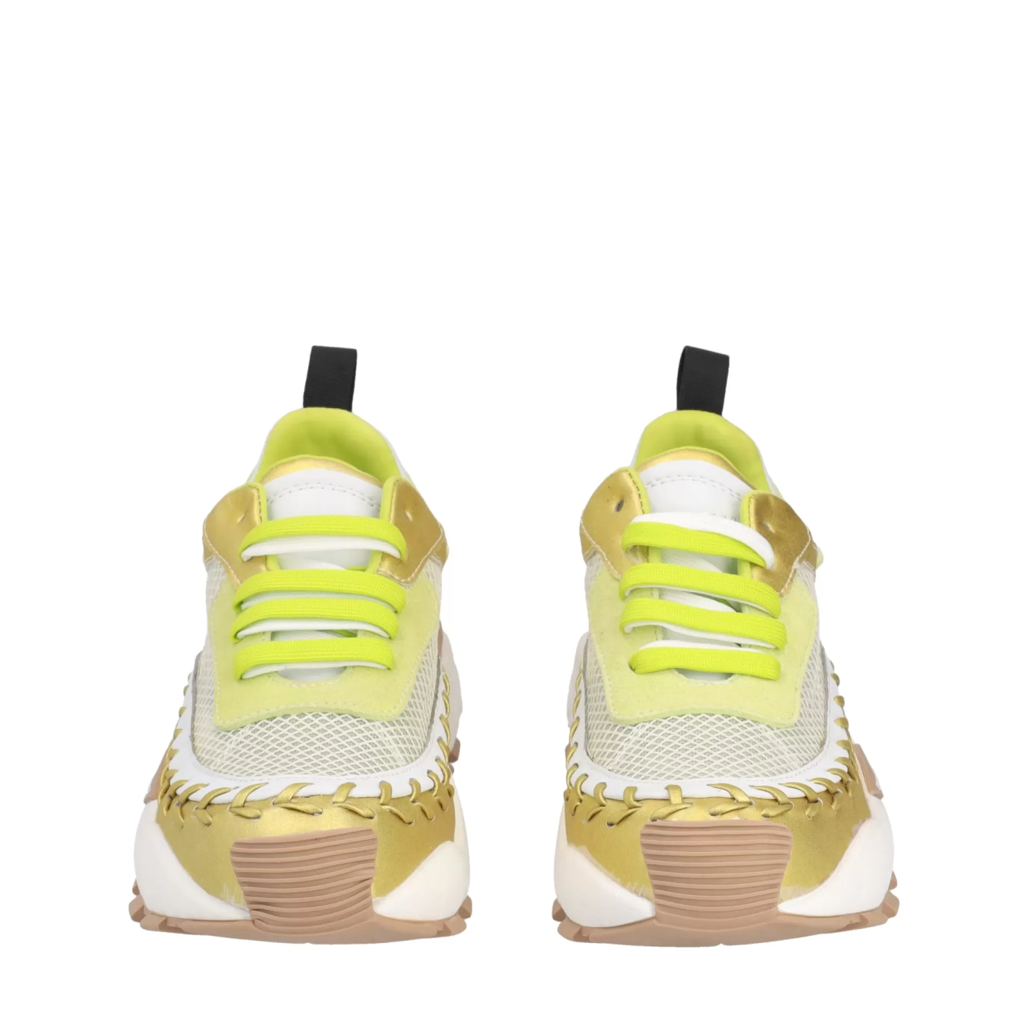 Sneakers*Tosca Blu Sneaker Running "Funky" In Rete Lime In Misto Pelle E Tessuto Tecnico Giallo